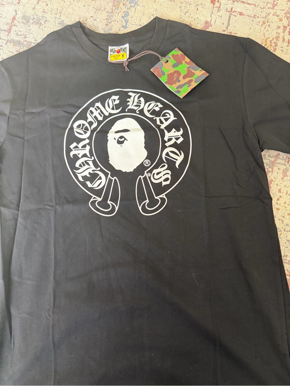Chrome Hearts Black and White Horseshoe Logo Tee